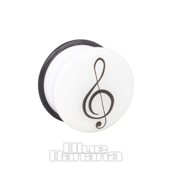 Blue Banana Piercing Ecarteur Style Plug Phosphorescent Note De Musique (Blanc)