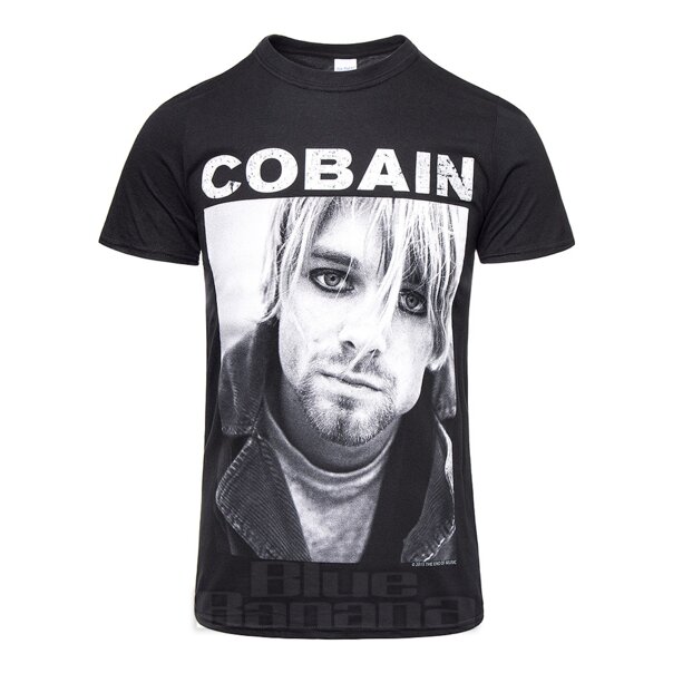 Offizielles Nirvana Kurt Cobain Photo T Shirt (Schwarz)