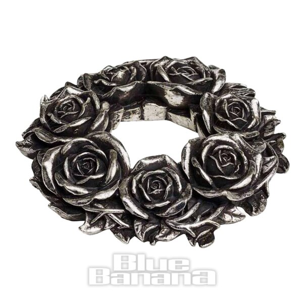 Alchemy Gothic Schwarzer Rosenkranz (Silber)