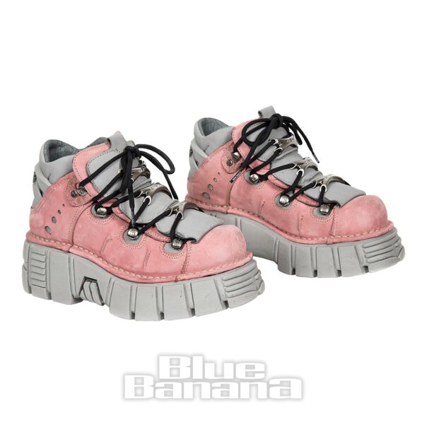 Scarpe Con Plateau New Rock M.106-S20 Tower (Rosa/Grigio)