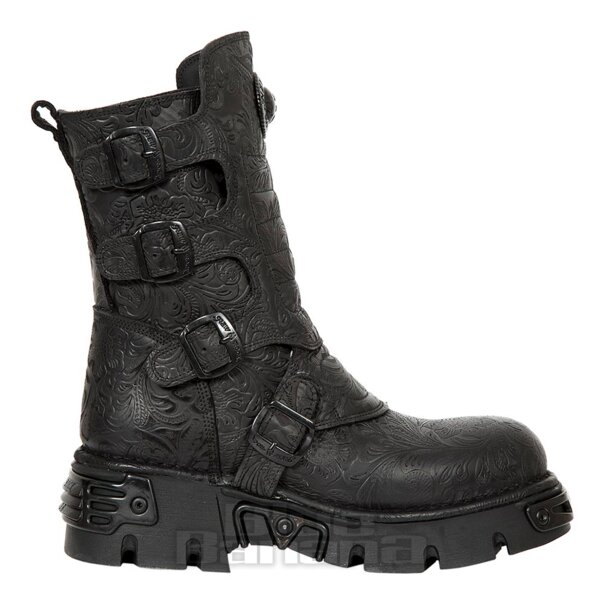 New Rock M.373X-S25 Wild Reactor Vintage Half Boots (Black)