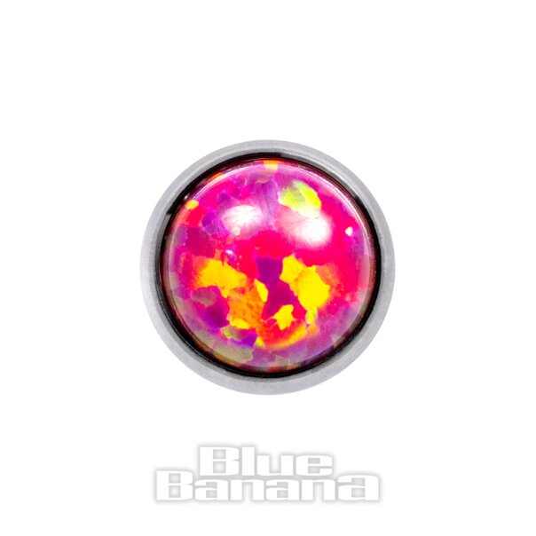 Blue Banana Piercing Tragus Opale Synthétique 1.2 x 6mm Acier Chirurgical (4mm Rose/Violet)