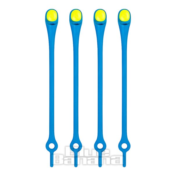 Hickies Cordones Elásticos No-Tie - Azul / Amarillo Fluorescente