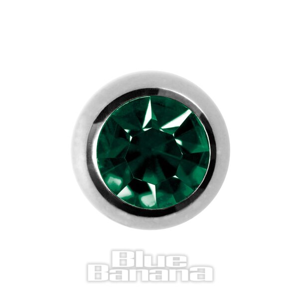 Surgical Steel 6mm Emerald Green Piercing, Add On Jewellery