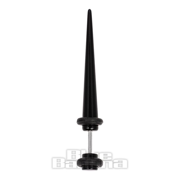 Blue Banana 4mm Fake Black Ear Stretcher, Piercing Jewellery