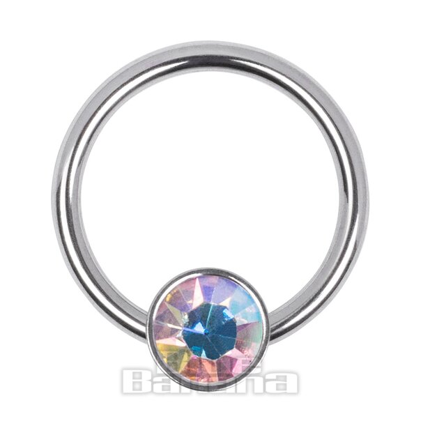 Surgical Steel Aurora Borealis Flat Jewelled BCR