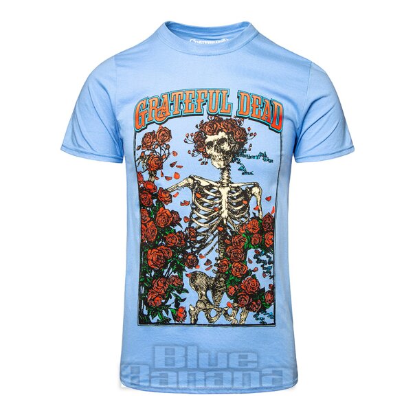 Grateful Dead Camiseta Oficial de Manga Corta Con Estampado Bertha Logo - Azul