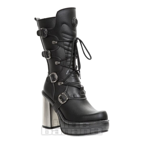 New Rock M-9973-VS1 Platforma Stiefel (Schwarz)