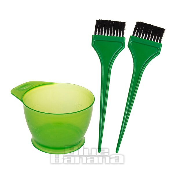 Hair Dye Tint Brush & Bowl, Green Hair Colour Tint Set, Hair Dye Tool Kit