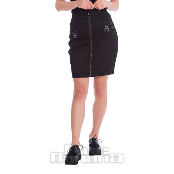 Banned Night Zip Mini Skirt (Black)