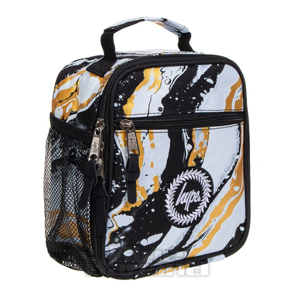 Hype Marble Lunch Box (Black/Gold) School Lunch Bag Blue Banana UK
