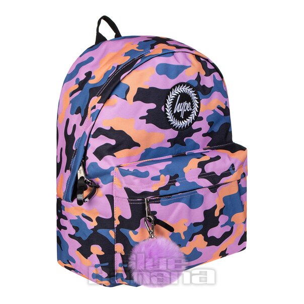 Hype Camo Purple Orange Backpack Camouflage School Rucksack & Bag