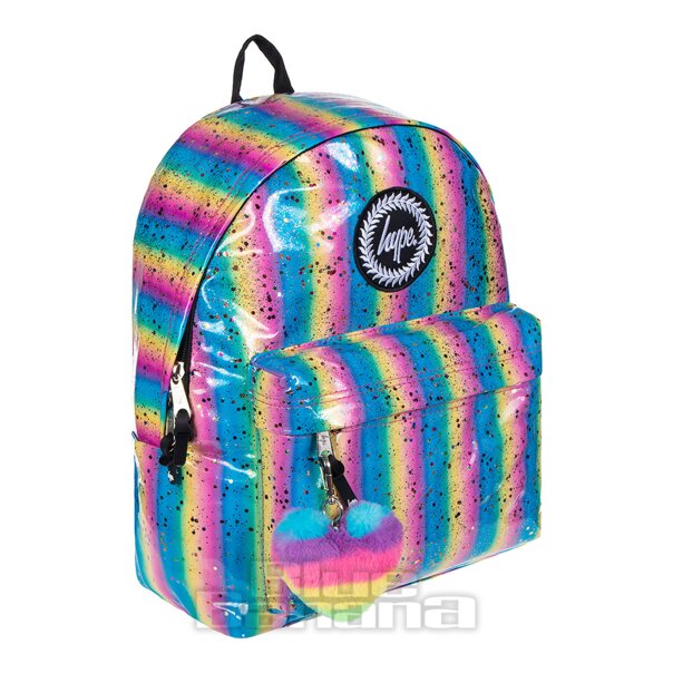 Hype Multicoloured Rainbow Gloss Backpack School Rucksack UK