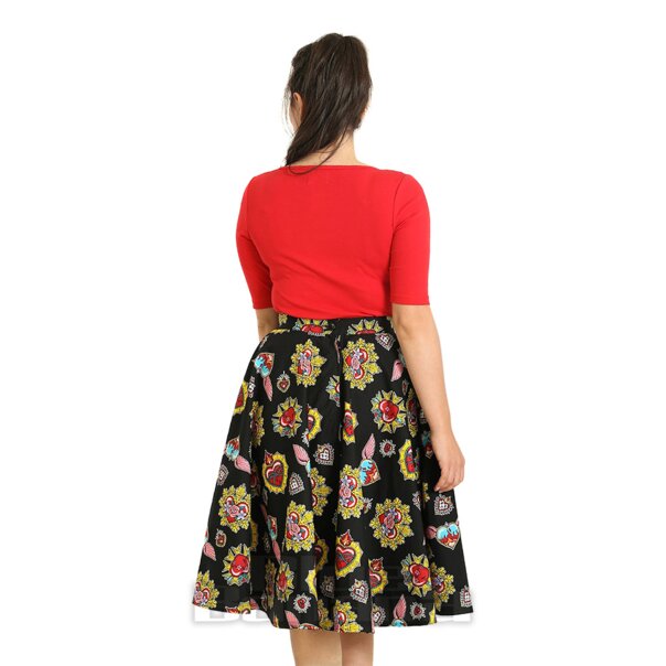 Hell Bunny Amias 50s Skirt | Vintage Rockabilly Swing Skirt