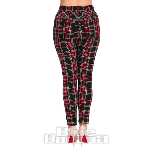 Banned Tartan Power Trousers (Black)