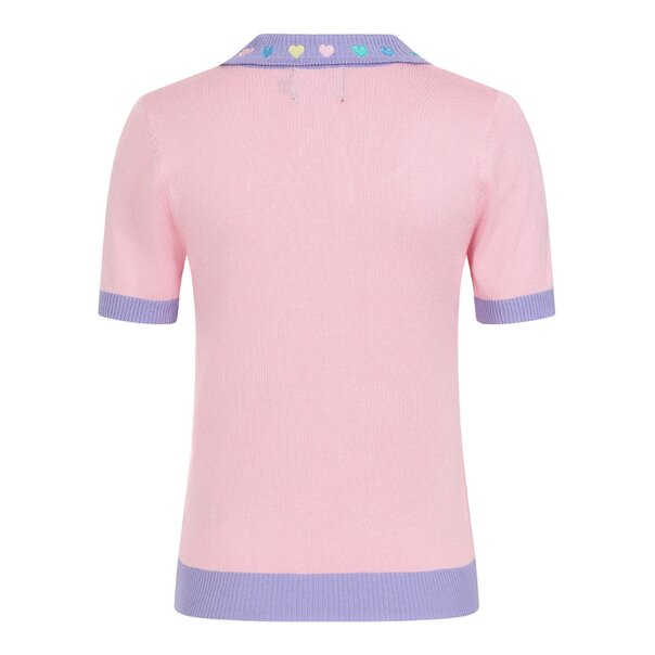 Hell Bunny Lollie Pink Top | Vintage Retro Pastel Top