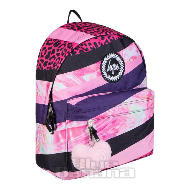 Hype Dark Pink Stripe Backpack School Rucksack & Bag