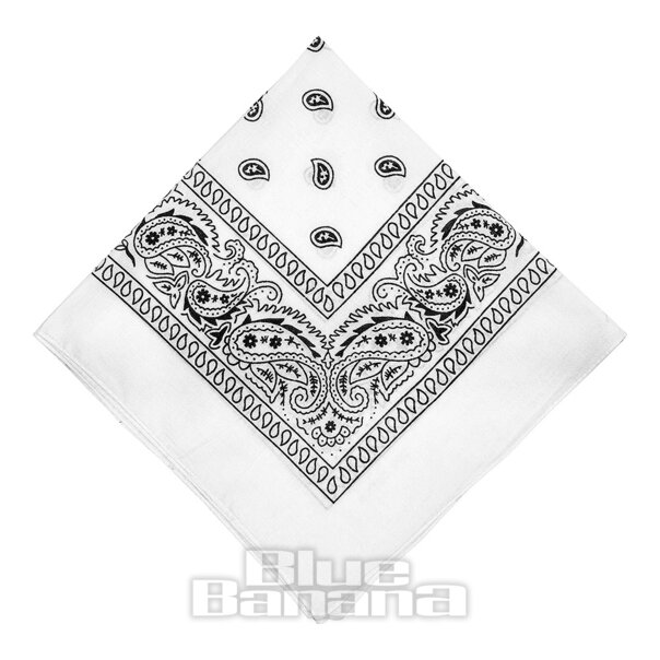 Blue Banana Paisley Bandana (Blanc)