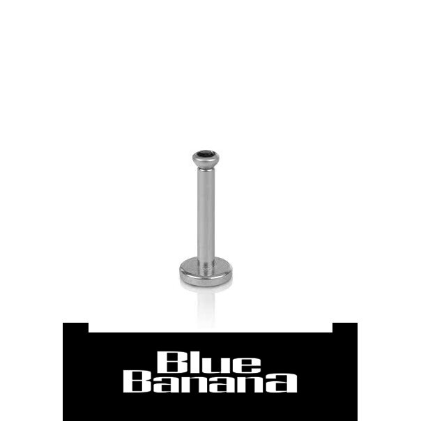 Blue Banana Surgical Steel 1.2mm Internally Threaded Jewelled Labret (Jet)