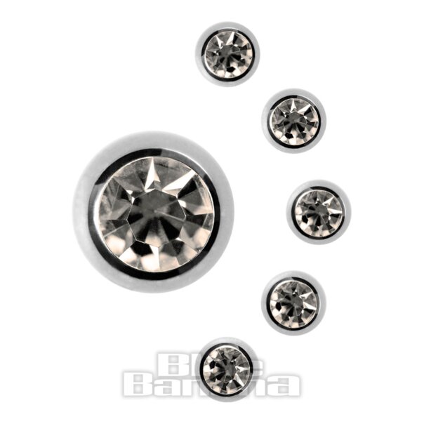 Blue Banana Boule / Stud Bijou Pour Piercing 3mm (Cristal)