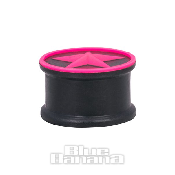 Piercing Plug In Silicone Star Blue Banana Body Piercing (Nero/Rosa)