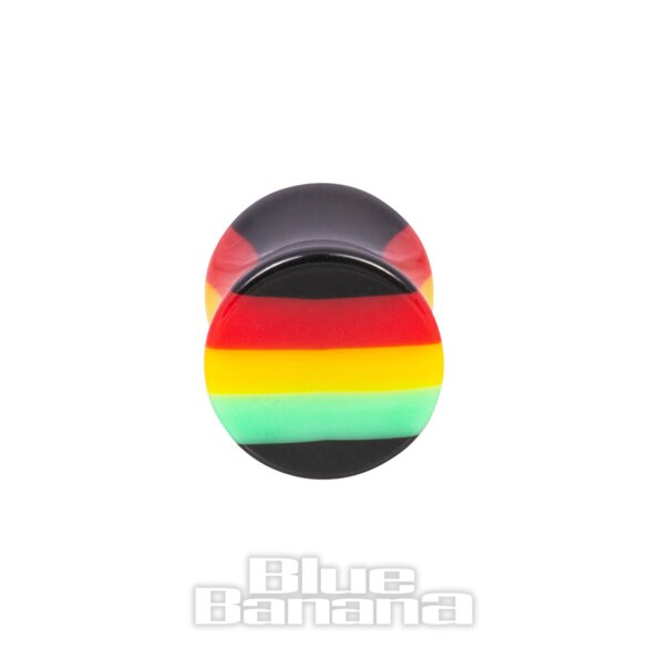 Blue Banana Body Piercing Dilatación Acrílico Rasta Plug & Stretcher Kit (Multicolor)