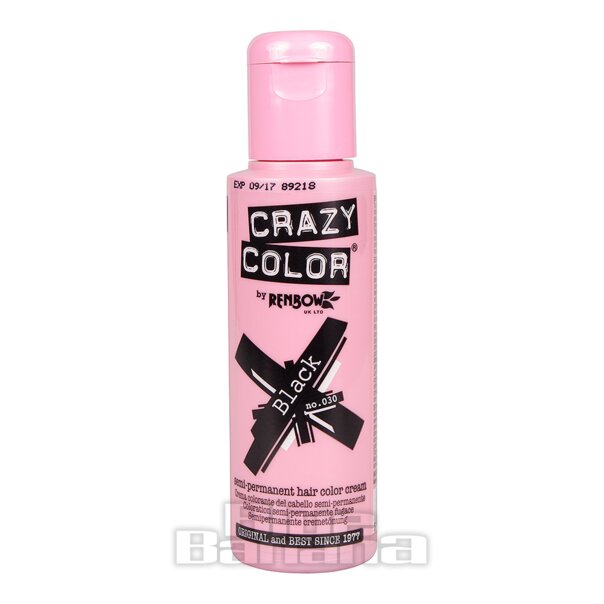 Tinte capilar semi-permanente de Crazy Color 100ml (Black - negro)