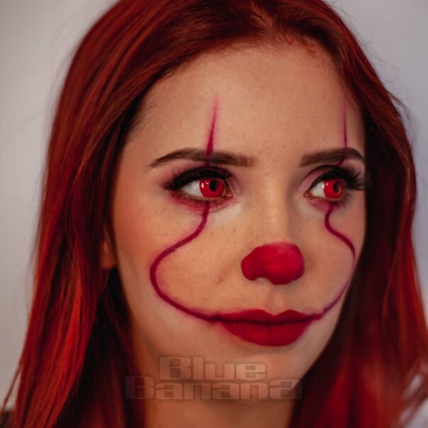 Vampire 90 Tage rote farbige Kontaktlinsen mit Sehstärke, Halloween-Linsen