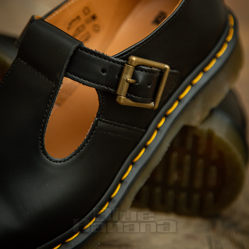 Dr Martens Polley Smooth Leather Mary Jane (Black) | Blue Banana Shoes