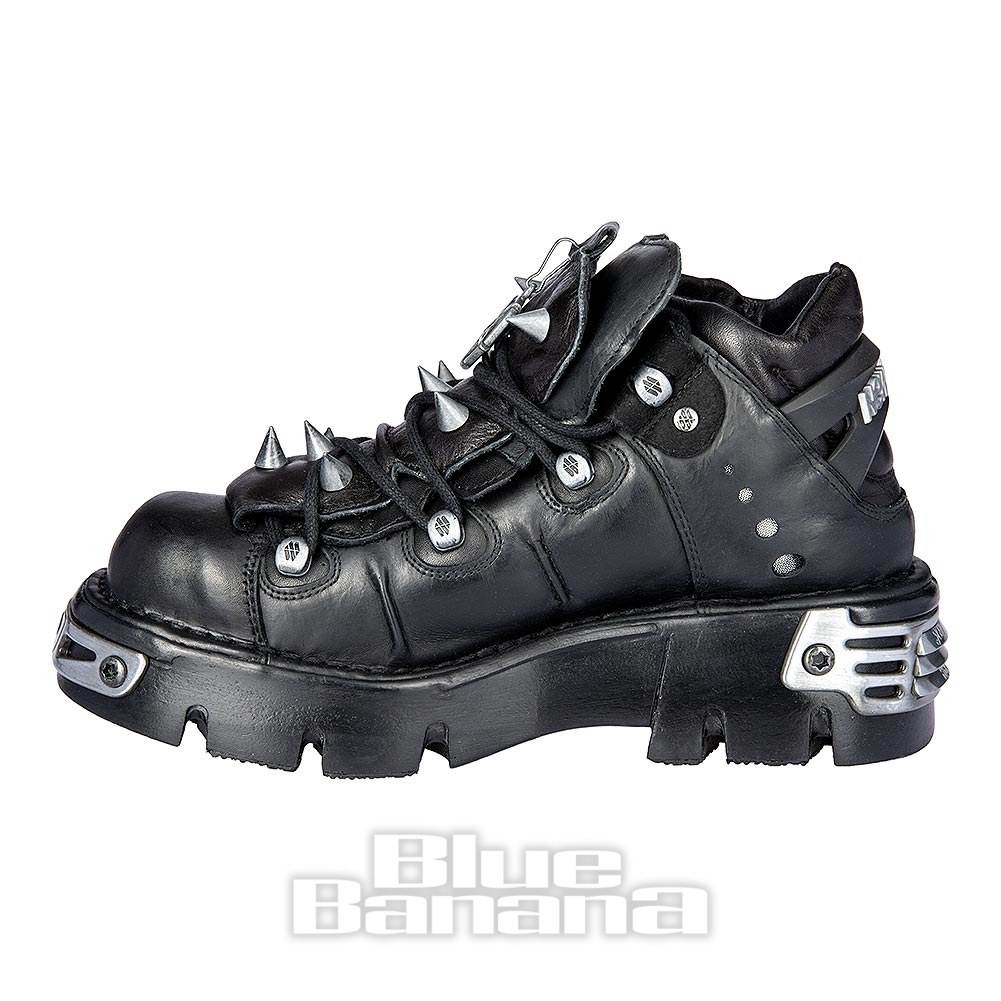 New Rock M.110-S1 Reactor Black Shoes, Gothic Footwear UK