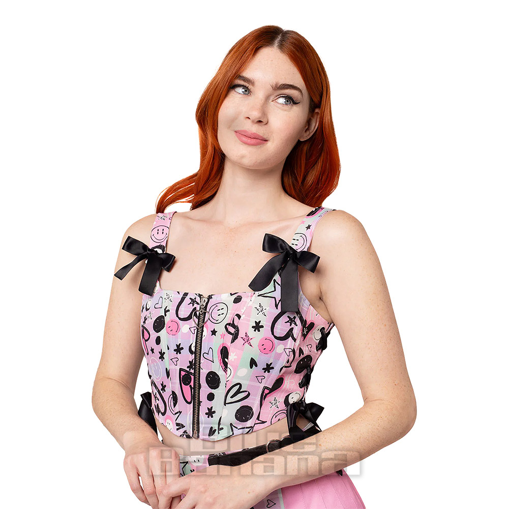 Hell Bunny Robbie Corset (Multicoloured) | Blue Banana