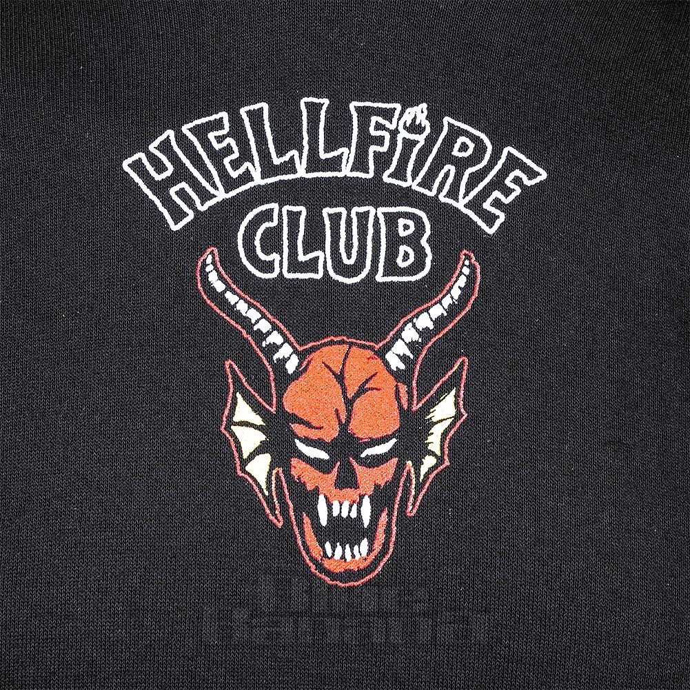 Stranger Things Maglietta Ufficiale Hellfire Club, Colore Nero, 100% Cotone, Manica Corta, Vestibilità Classica, Per Fan Della Serie