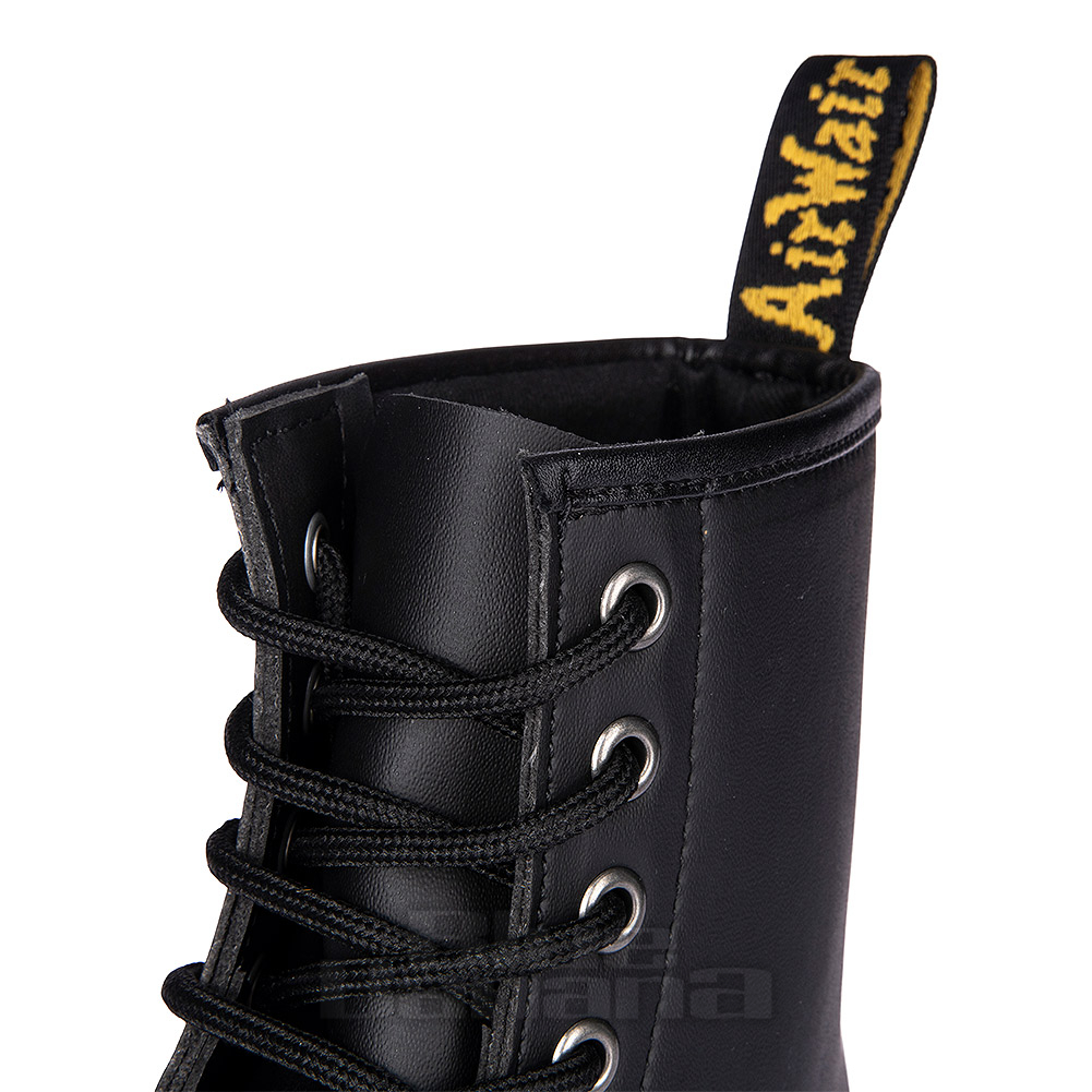 Dr. Martens 1460 Vonda – Stivali Donna 8 Occhielli Con Ricamo Floreale Viola E Suola Ad Aria, In Pelle Genix Nappa