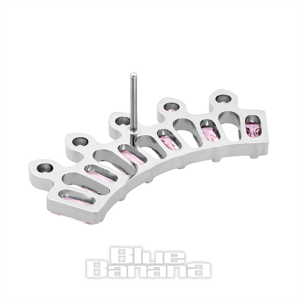 Polished Titanium Rose Curve Threadless Top | Labret Piercing