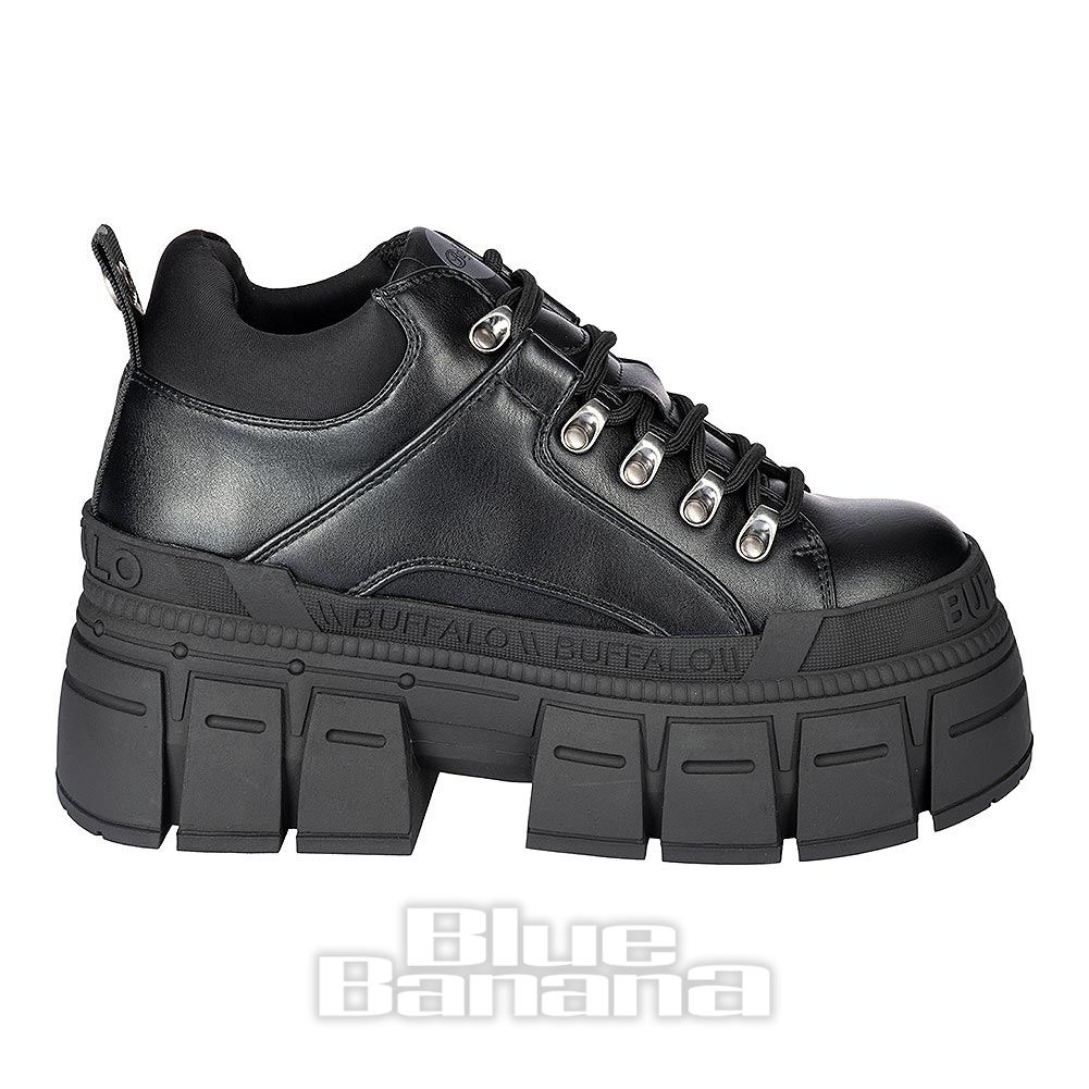 Buffalo Gospher Hike Vegan Shoe (Black) | Vegan Goth Boots