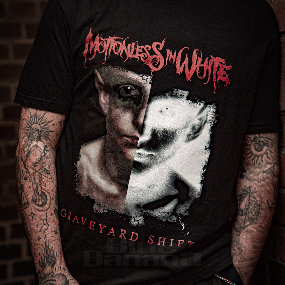 Motionless In White T-Shirt Imprime Officiel Split Screen (Noir