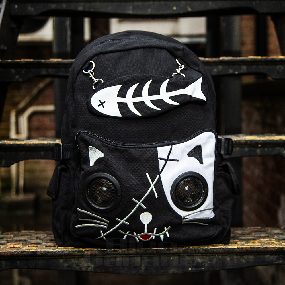 Banned Kitty rugzak met Luidsprekers Zwart-Rood | Boutique - Boutique