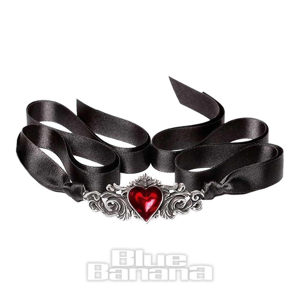 Alchemy Gothic Il Sangue Rosa Cuore Ciondolo Collana