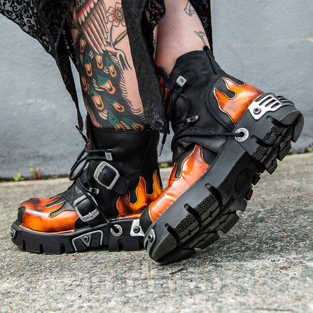 New Rock M.288- S1 Reactor Flame Ankle Boots | UK Supplier
