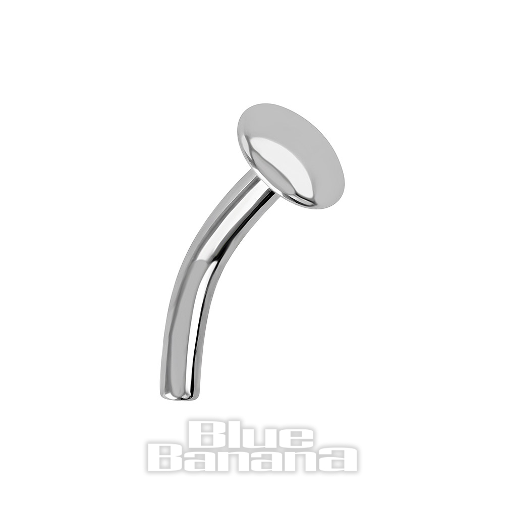 Blue Banana Polished Titanium X 10Mm Threadless Curved Labret