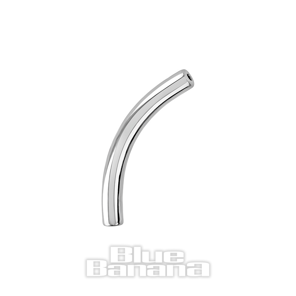Blue Banana Polished Titanium X 12Mm Threadless Curved Barbell