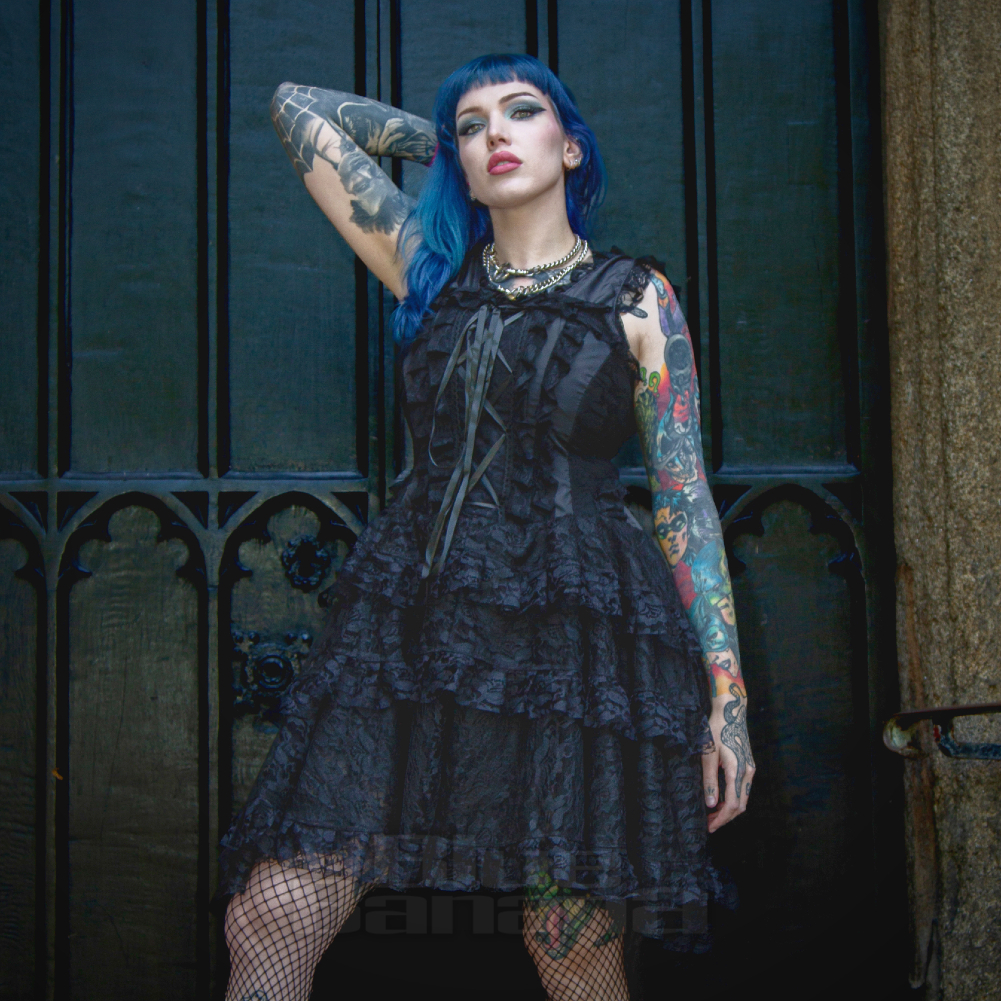 chinese dress ladies Gothic Burlesque Black Corset Dress Lace Skirt With Zipper Back|Hiipps