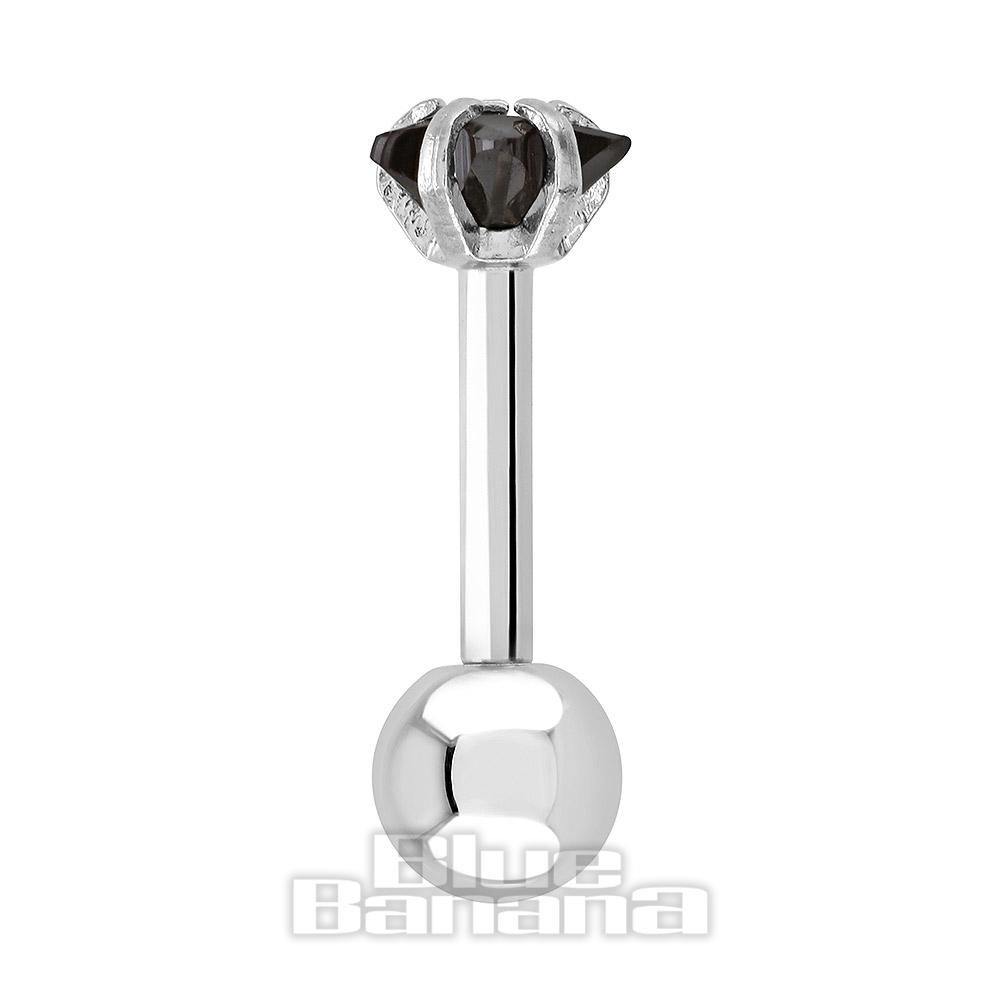 Surgical Steel Black Jewel Star Tragus Bar, Cartilage Piercing Jewellery