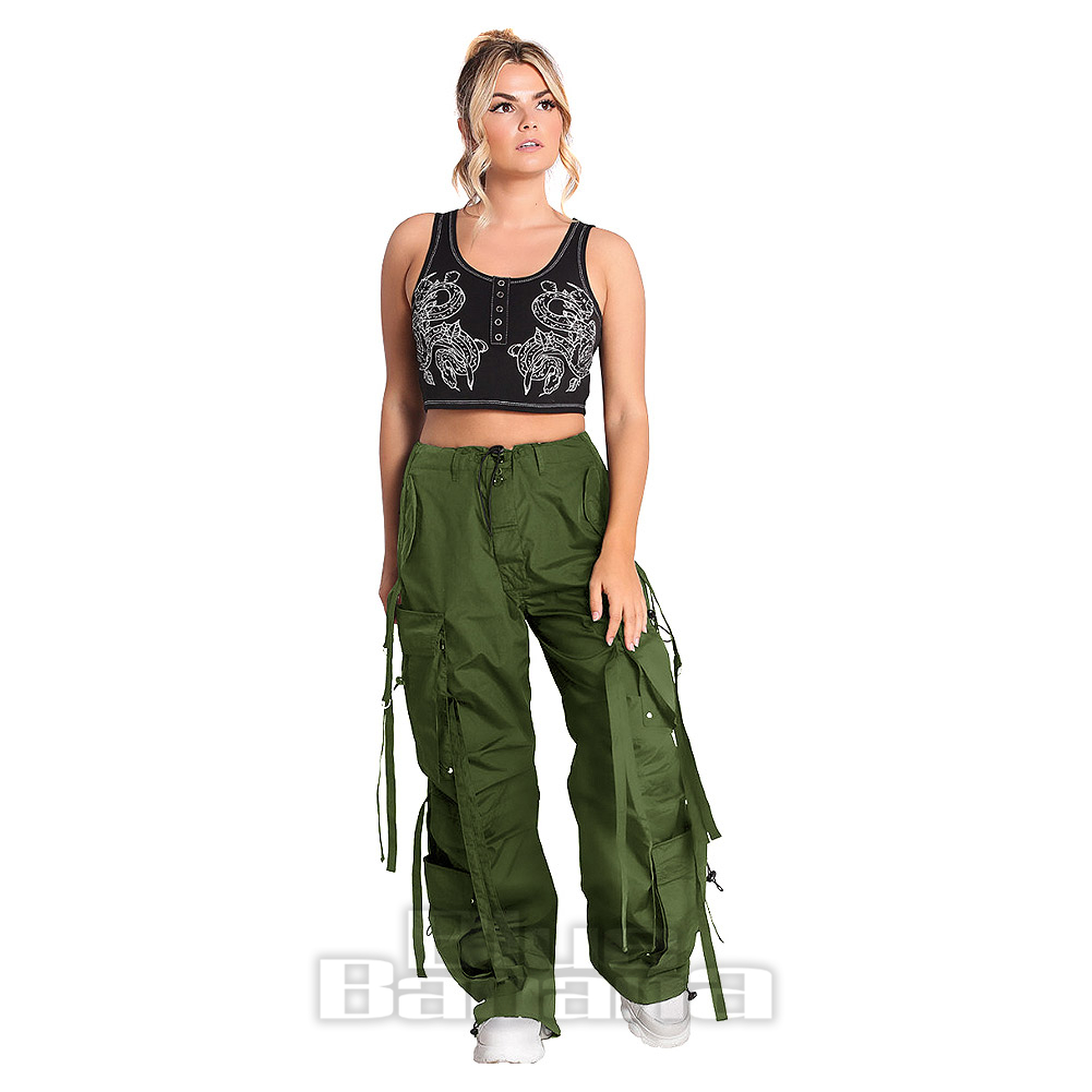 Hell Bunny Nihilist Tartan 70s Trousers Red main image 0
