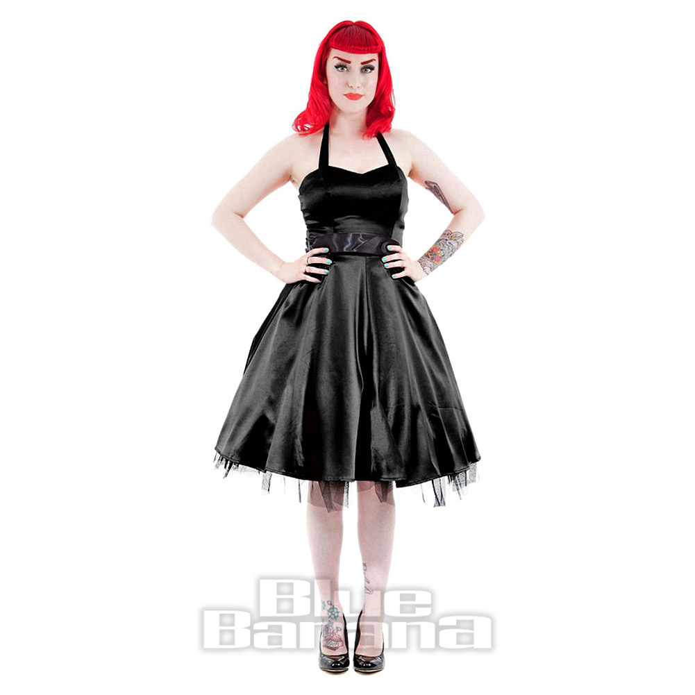 H R Cavezza In Raso Vestito (Nero) Blue Banana