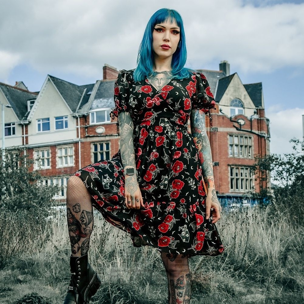 Hell Bunny Blooming Elle Dress (Black) | Blue Banana Hell Bunny Blooming Elle Dress (Black) | Blue Banana
