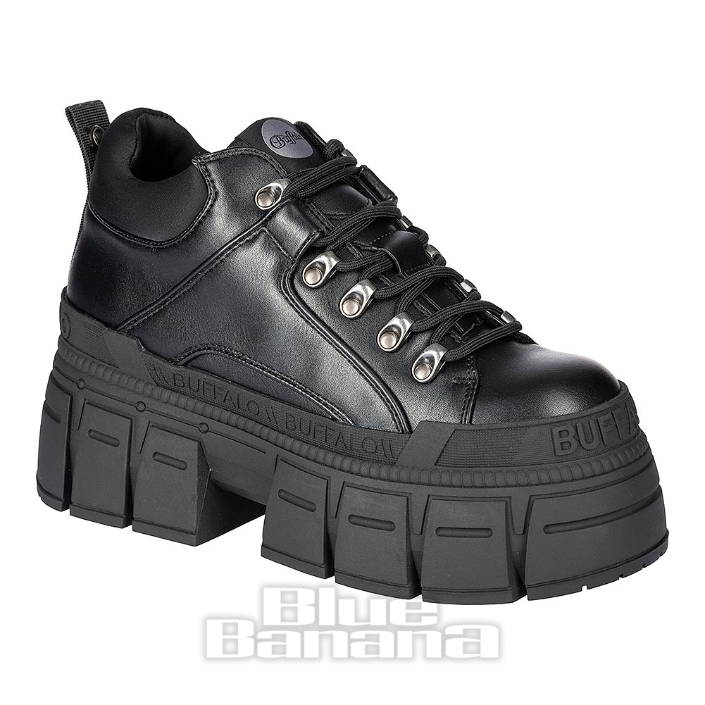 Buffalo Gospher Hike Vegan Shoe (Black) | Vegan Goth Boots