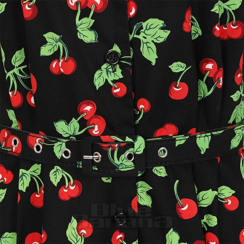 Banned Darla Cherries Dress (Black) | Alternative Dresses Blue Banana