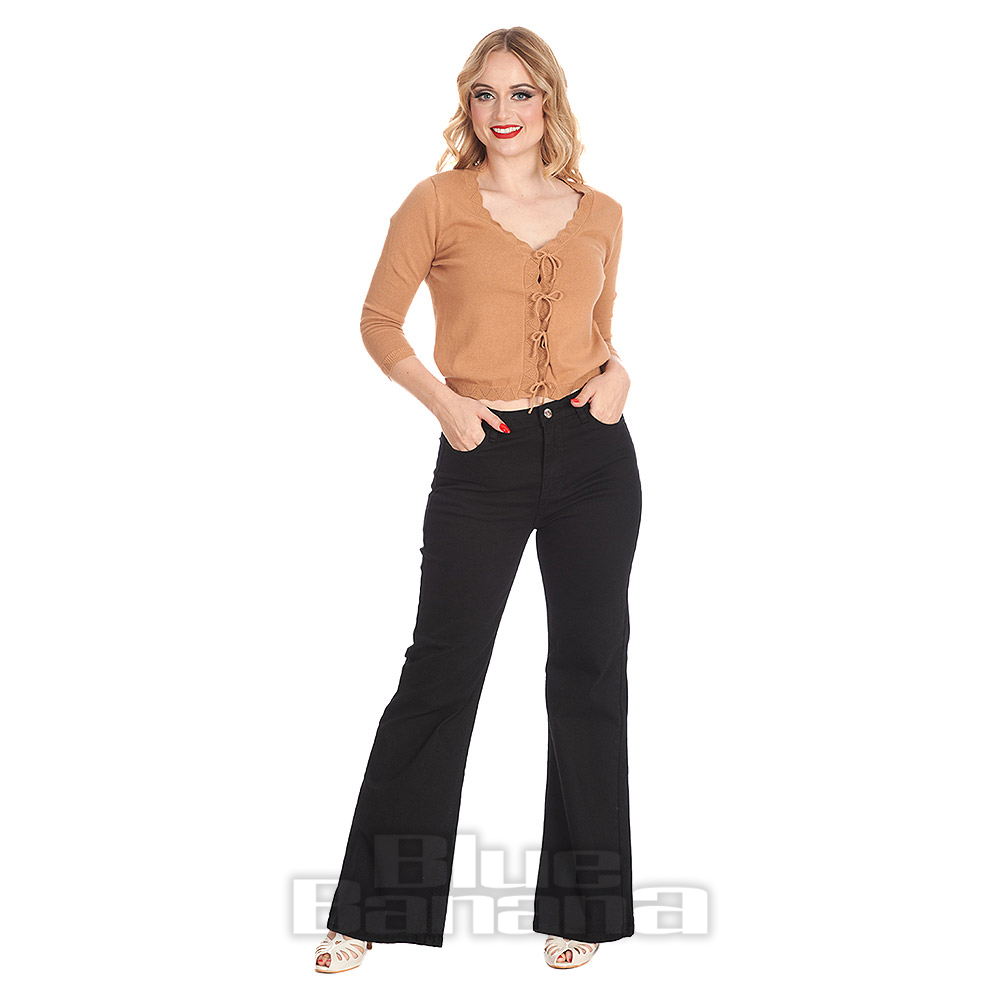 Banned Alternative NOIR NIRVANA FLARE TROUSERS