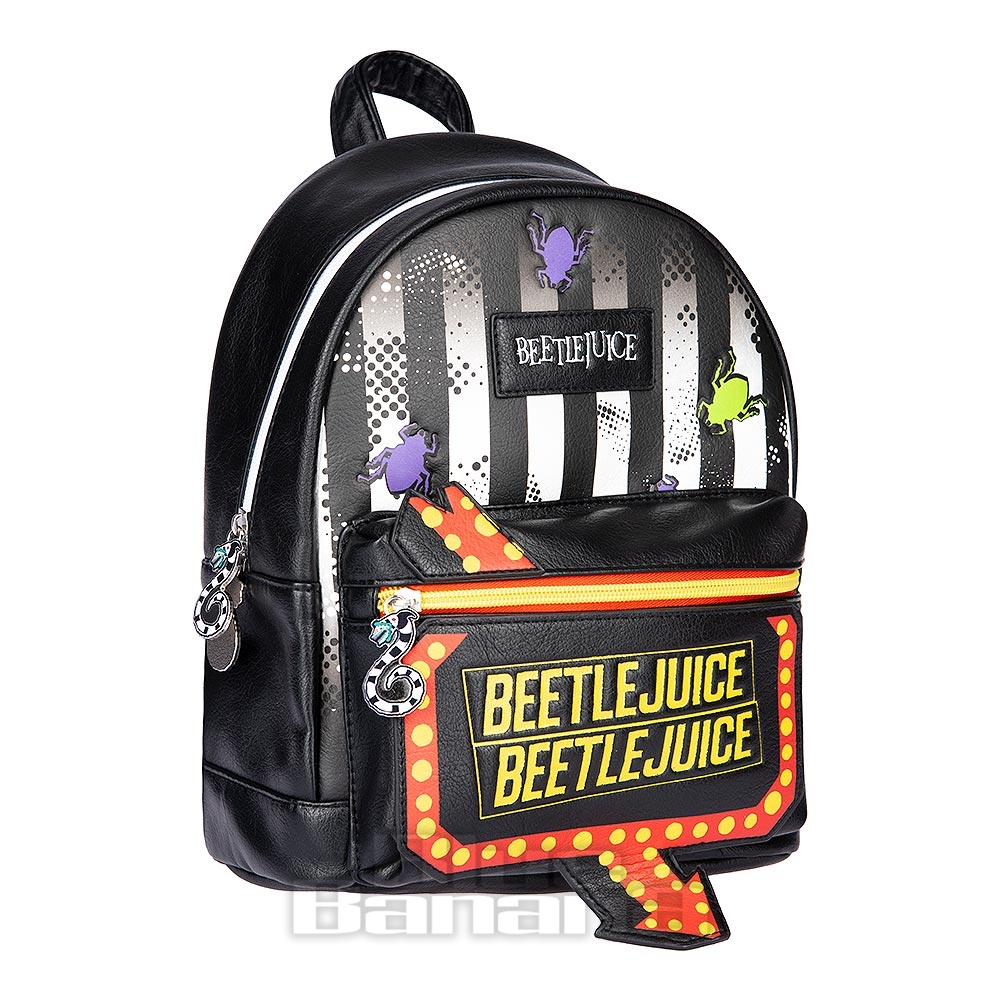 beetlejuice stripe never trust the living mini backpack Official Beetlejuice Beetlejuice Backpack (Multicoloured)